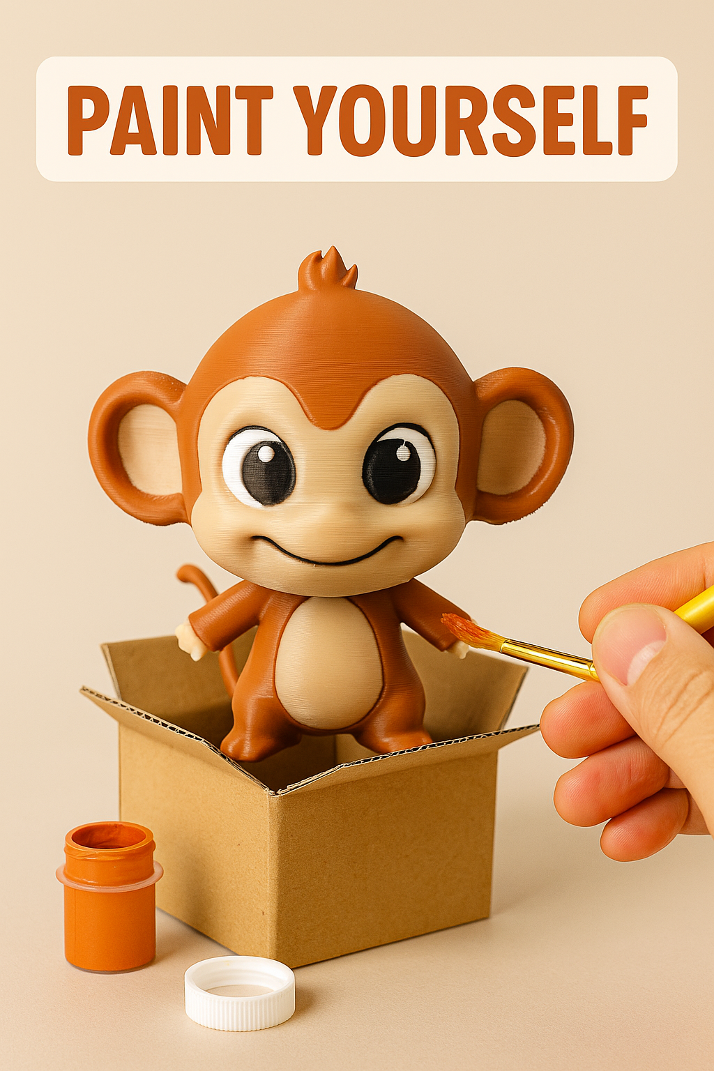Playful 3D Printed Monkey Figurine – Fun Décor & Perfect DIY Gift for All Ages!