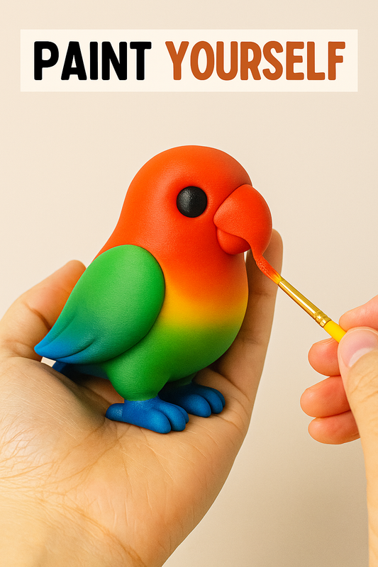 Colorful 3D Printed Parrot Figurine – Tropical Charm for DIY Fun & Home Decor!